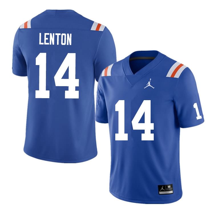 NCAA Florida Gators Quincy Lenton Men's #14 Nike Blue Throwback Stitched Authentic College Football Jersey TLR6064CM